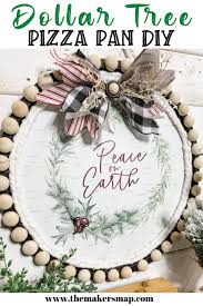 Looking to make a christmas diy wreath but on a budget? How To Make Dollar Tree Pizza Pan Christmas Diy