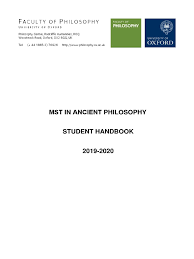 Leave weekends in the autumn term begin after. Mst Ancient Philosophy Handbook 2019 20 Pdf Thesis Postgraduate Education