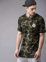 Buy Moda Rapido Men Olive Green Camouflage Printed T Shirt