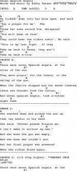 Willie Nelson Song Seven Spanish Angels Lyrics And Chords Ukelessons Allguitarchords Lyrics And Chords Song Lyrics And Chords Guitar Chords For Songs