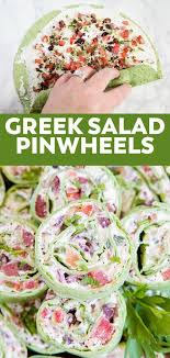 Greek Salad Pinwheels Saladrecipes Appetizers Appetizers Greek Pinwheels Salad Saladrecipes Salade Grecque Salade Delicieux