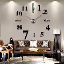 Soledi Modern Diy Large Number Wall Clock 3d Mirror Surface Wall Sticker Clock Art Decor Black Description B Home Decor Home Office Decor Wall Clock Sticker