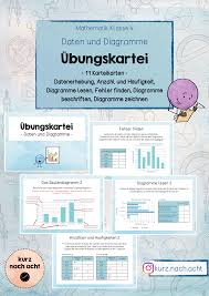 Ubungskartei Daten Und Diagramme Kartei Mathematik Unterrichtsmaterial