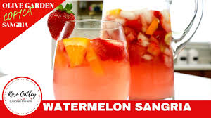 In this lighter sangria, white wine, peach liqueur, and ginger ale combine to create a subtly sparkling peach sangria. Watermelon Sangria Olive Garden Copy Cat Watermelon Sangria Youtube