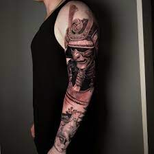 Samurai Full Sleeve In Progress Black And Grey Tattoos Sleeve Tattoos Grey Tattoo