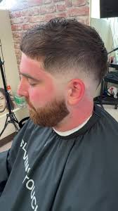Short Drop Fade Haircut with Beard