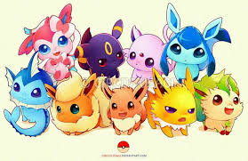 Eevee Evolutions Flareon Jolteon Glaceon Leafeon Umbreon Espeon Sylveon Vaporeon Pokeball Cute Pokemon Pokemon Evoli Pokemon Evoli