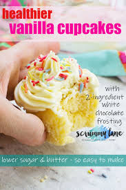 It is easy to count that two. Healthier Vanilla Cupcakes With 2 Ingredient Frosting Scrummy Lane
