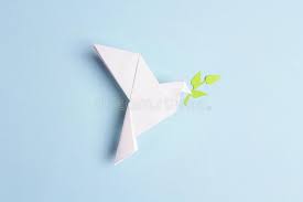 Murid mempamer dan menceritakan karya seni yang dihasilkan (ek5) emk : Paloma De Origami De Papel Con Rama De Olivo Sobre Fondo Azul Imagen De Archivo Imagen De Tradicional Hippie 157268061
