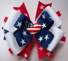 4th Of July Red White And Blue Hair Bow Blue Hair Bows Patriotic Hair Bow Hair Bows
