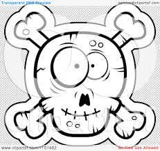 Download skull and crossbones images and photos. Cartoon Clipart Of A Black And White Silly Faced Skull And Crossbones Vector Outlined Coloring Page By Cory Thoman 1151482