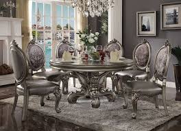 The formal dining room is elegant and serene. Acme 66840 Versailles Round Formal Dining Room Set In Platinum Dallas Designer Furniture