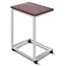 Rated 4.5 out of 5 stars. Indian Decor Wood C Shaped Side Portable Coffee End Table With Wheels With Metal Frame For Home Office Amazon In Furniture