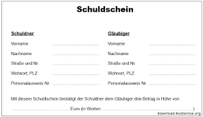 Schuldschein at german => english of explained: Schuldschein Vordruck Pdf Download