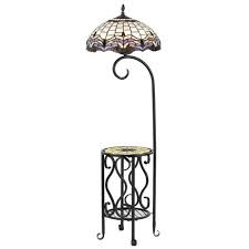 A floor lamp with a table attached at the neck, however, leaves all that glorious space unfettered. Tiffany Floor Lamp W Tray Table Tiffany Style Floor Lamps Floor Lamp Table Tiffany Floor Lamp
