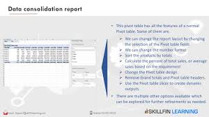 Data Consolidation Report Data Analyst Report Layout Learning Microsoft