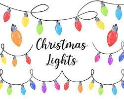 Watercolor Christmas Lights Clipart Christmas Vintage Border Etsy In 2021 Christmas Lights Clipart Christmas Watercolor Christmas Clipart