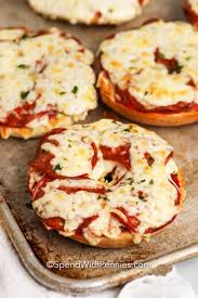 Pizza Bagels Are A Family Favorite Recipe Bagels Topped With Pizza Sauce Pepperoni Mozza Then Baked Until C In 2020 Pizza Bagels Bagel Toppings Bagel Pizza Recipe