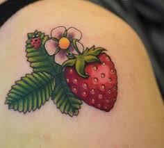 15 Beautiful Strawberry Tattoos And Their Meanings Beautiful Meanings Strawberry Tattoos Their Strawberry Tattoo Fruit Tattoo Tattoos With Meaning
