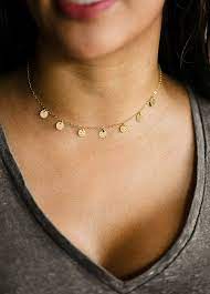 Hammered Gold Discs Necklace Dainty Multi Disc Choker Necklace Hammered Coins Simple Gold Filled Gold Disc Necklace Chokers Dainty Choker Necklace