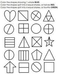 Equal Shares Practice Whole Halves Fourths Fractions Fractions Worksheets First Grade Math