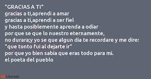 El Poeta Del Pueblo Gracias A Ti Graci