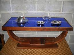 Wonderful Original Art Deco Coffee Table With Rare And Hard To Find Blue Glass Art Deco Coffee Table Art Deco Furniture Art Deco Interior