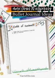 Bullet Journal Ideas Carrie Elle