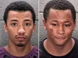 Two charged in break-ins after falling through ceilings