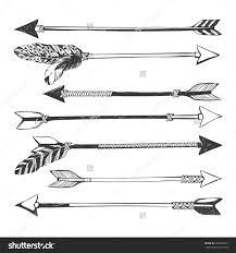Arrow Set In Native American Indian Style Vector Hand Drawn Hipster Illustration Isolated On White Native American Arrow Tattoo Arrow Tattoos Feather Tattoos