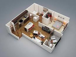 Flat small square apartment (udr). 20 One Bedroom Apartment Plans For Singles And Couples Home Design Lover