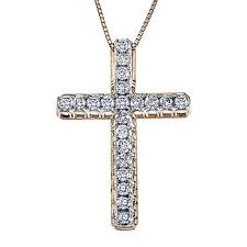 Genuine white diamond 14k white gold pendant necklace. Womens 1 2 Ct T W Genuine White Diamond 14k Gold Cross Pendant Necklace Jcpenney