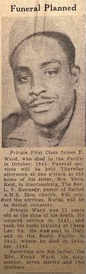 The obituary of Pfc. James F. Ward.
