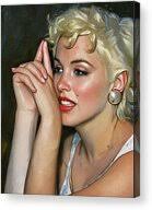 Marilyn Stare Into The Night Canvas Print by John Farr