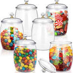 Amazon.com: Nuogo 6 Pcs Plastic Candy and Cookie Jar with ...
