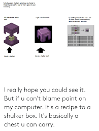 It makes it so that every single time a shulker is killed, it is guaranteed to drop two shells! Can Be Found In Felix Those Are Shulkers Which The End U Can Craft A Bag For More Space In Your Inventory Kill The Shulker In The U Get A Shulker Shell