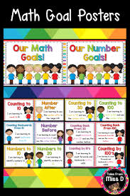 Set Up And Display Math Goals In Your Classroom With This Bright And Colourful Display The Goals Are Divided Teaching Math Preschool Math Games Everyday Math
