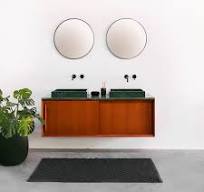 Mueble de Baño Vintage Teca - Lavabo de Mármol Verde - (150 cm) - Nestor