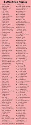 The last 5 names are more randomly generated. 1000 Cute Cafe And Catchy Coffee Shop Names For You