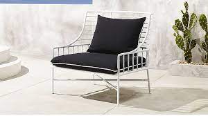 breton white metal chair cb2 chaise chaise metal coussin noir