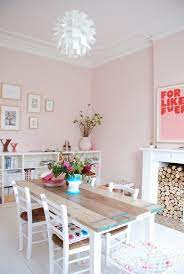 Maybe you would like to learn more about one of these? Paint Color Portfolio Pale Pink Dining Rooms Pink Dining Rooms Dining Room Paint Interior