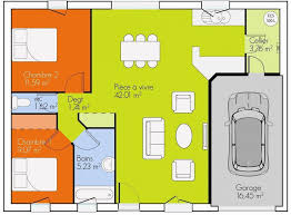 Cette maison généreuse en ouvertures offre trois chambres et dispose d'une surface habitable totale de 92 m². Maison Plain Pied 2 Chambres Plan Maison Plan Maison 2 Chambres Plan Maison Plain Pied