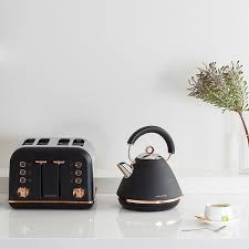 Morphy Richards Accents Rose Glod 4 Slice Toaster Black Fast Shipping Morphy Richards Rose Gold Black