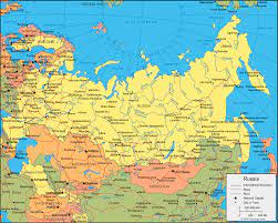 Physical map of russia showing major cities, terrain, national parks, rivers, and surrounding countries with international borders and outline maps. Russia Map And Satellite Image
