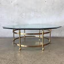 Coffee table 15 1/2'' h. Vintage Brass And Glass Italian Labarge Hollywood Regency Coffee Table From Urban Americana Of Long Beach Ca Attic