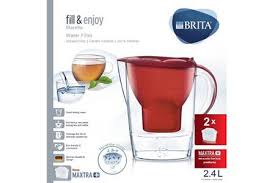 Bouteille Et Carafe Filtrante Brita Marella Rouge 2 Cartouches Darty