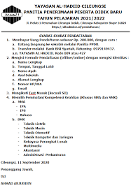 Melati i perum cileungsi indah bogor: Yayasan Al Hadiid Cileungsi Syarat Pendaftaran Sd Smp Sma Smk