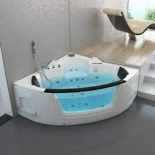 Was ist das standardmaß von badewannen? Whirlpool Badewanne Mit 21 Massage Dusen Heizung Ozon Glas Led Eckwanne Ebay