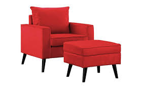 Mid Century Accent Chair With Footrest Storage Ottoman Red Accent Chairs Red Accent Chair Storage Ottoman