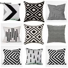 Nordique Style Oreillers Decoratifs Affaire Velours Geometrique Housse De Coussin Maison Jaune Gris Deco Chambre Noir Et Blanc Coussin Blanc Coussin Decoratif